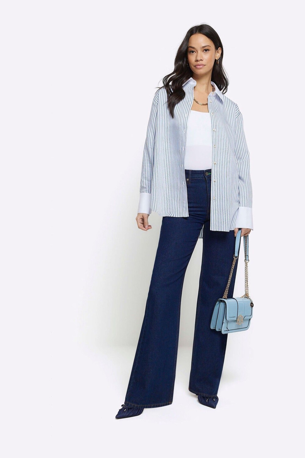 Полосатая рубашка оверсайз River Island, синий
Полосатая рубашка оверсайз River Island, синий