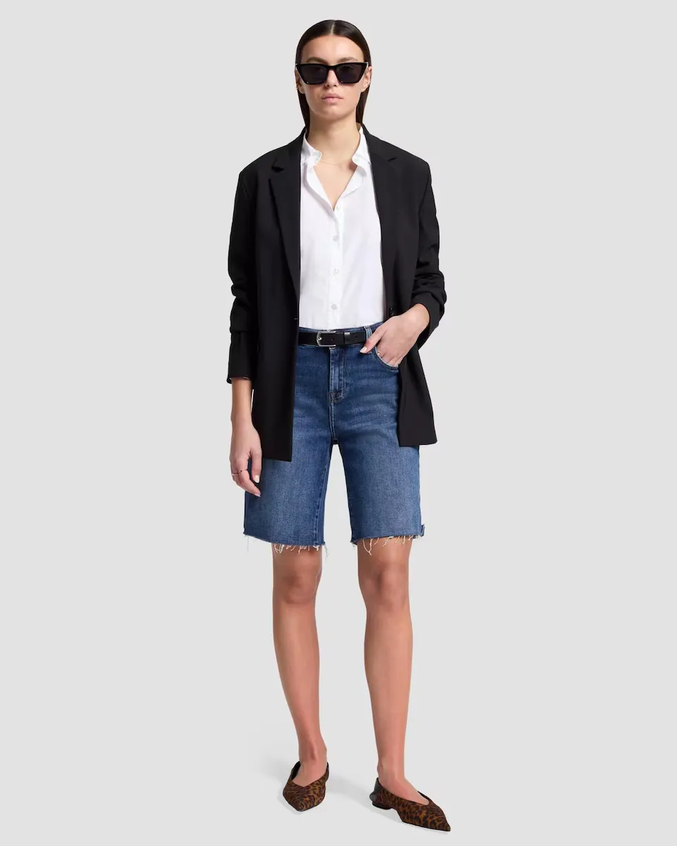 Джинсовые шорты со средней посадкой 7 For all mankind, темно-синий
Джинсовые шорты со средней посадкой 7 For all mankind, темно-синий