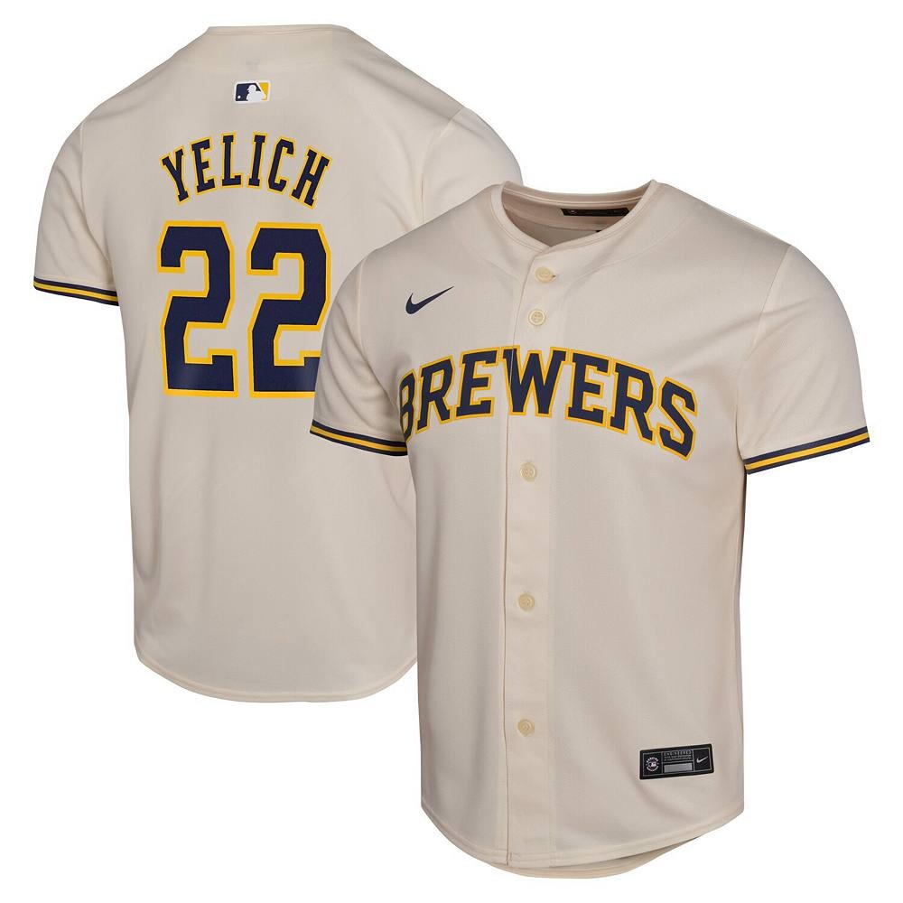 Молодежная майка Nike Christian Yelich Cream Milwaukee Brewers Home Game Player, цвет Brw Beige
Молодежная майка Nike Christian Yelich Cream Milwaukee Brewers Home Game Player, цвет Brw Beige