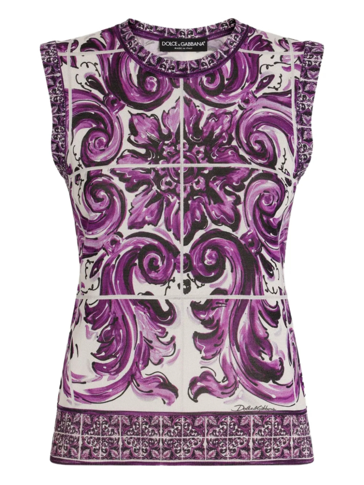 Dolce & Gabbana шелковый топ с принтом Majolica, белый
Dolce & Gabbana шелковый топ с принтом Majolica, белый