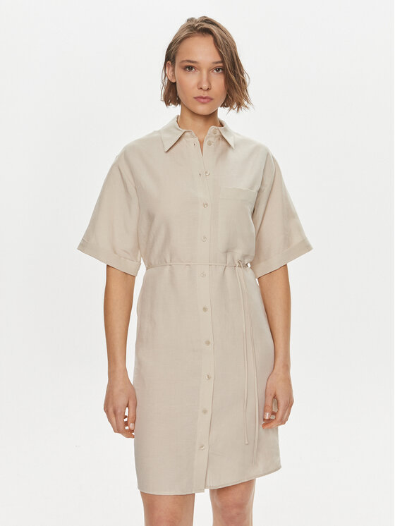Платье-рубашка relaxed fit K20K206697 Calvin Klein, бежевый
Платье-рубашка relaxed fit K20K206697 Calvin Klein, бежевый