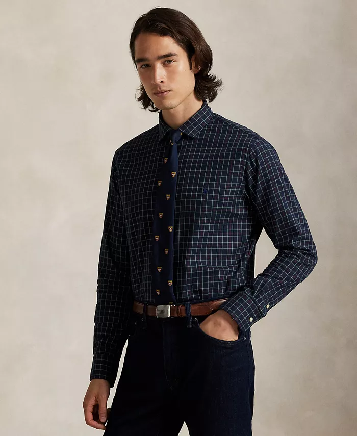 Мужская классическая рубашка в клетку из твила Polo Ralph Lauren, синий
Мужская классическая рубашка в клетку из твила Polo Ralph Lauren, синий