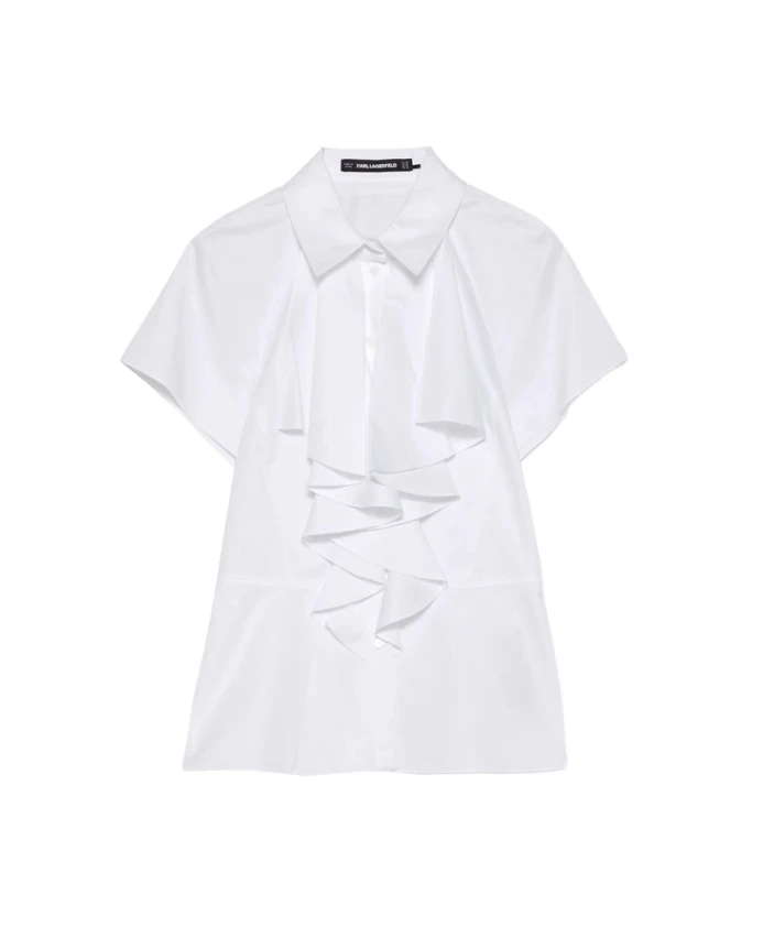 Потертая хлопковая блузка Karl Lagerfeld, белый
Потертая хлопковая блузка Karl Lagerfeld, белый