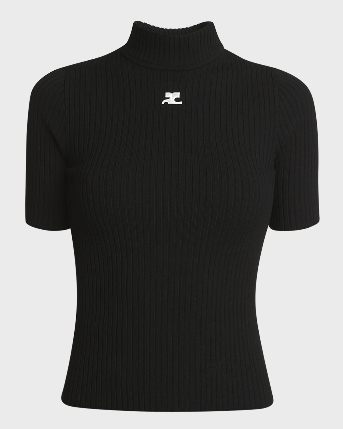 Свитер в рубчик с воротником-стойкой и короткими рукавами Courreges, черный
Свитер в рубчик с воротником-стойкой и короткими рукавами Courreges, черный