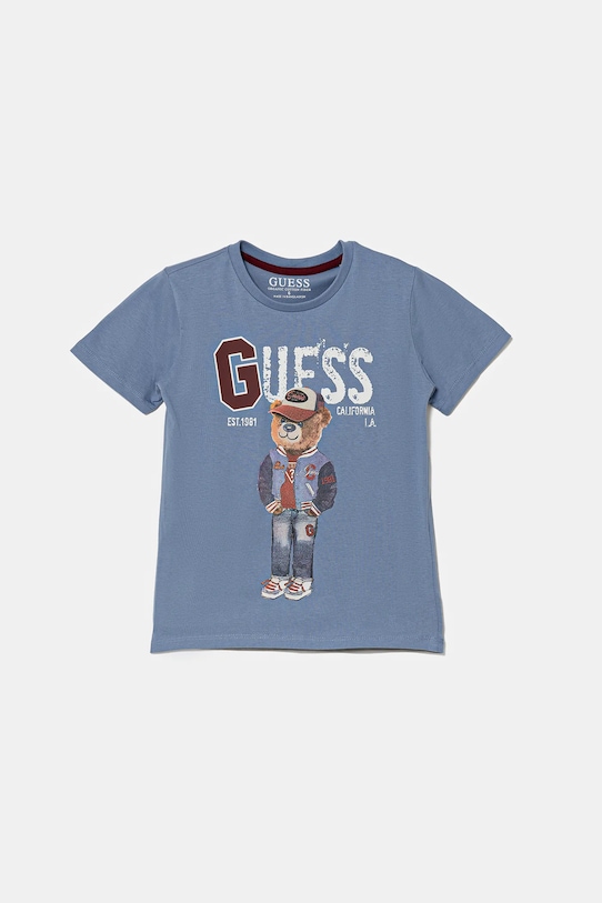 Детская хлопковая футболка Guess, синий
Детская хлопковая футболка Guess, синий