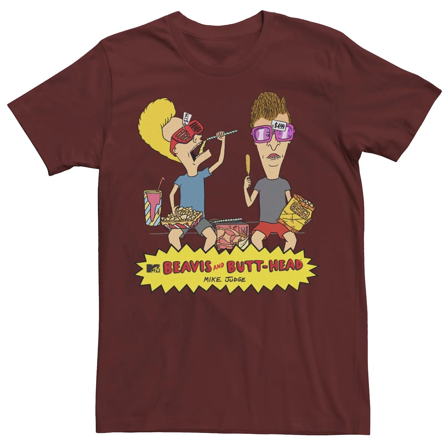 Мужская футболка с логотипом Beavis & Butthead Snacks On The Curb Licensed Character
Мужская футболка с логотипом Beavis & Butthead Snacks On The Curb Licensed Character