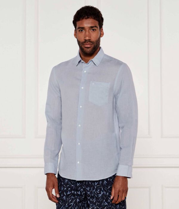 Льняная рубашка Regular fit Calvin Klein, синий 
Льняная рубашка Regular fit Calvin Klein, синий