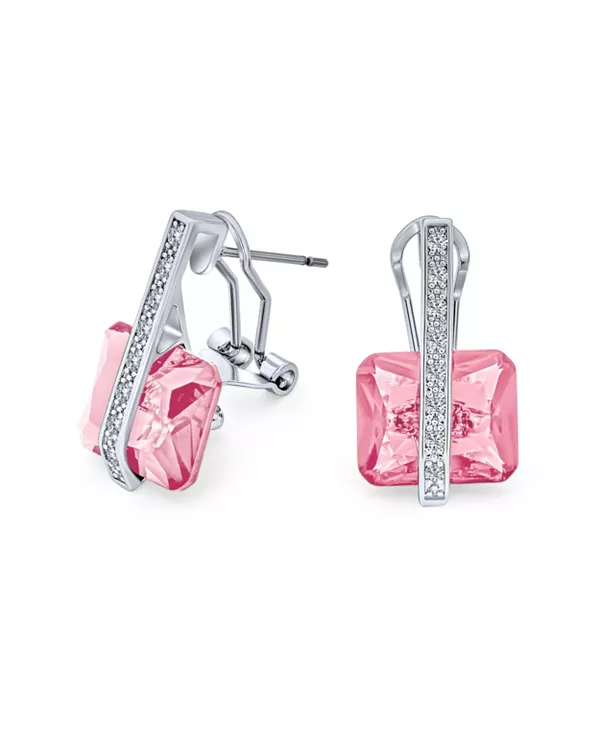 Серьги-Подвески из кубического циркония в стиле ар-деко с квадратным прямоугольником изумрудной огранки, покрытые родием, с омега-застежкой Bling Jewelry, pink
Серьги-Подвески из кубического циркония в стиле ар-деко с квадратным прямоугольником изумрудной огранки, покрытые родием, с омега-застежкой Bling Jewelry, pink