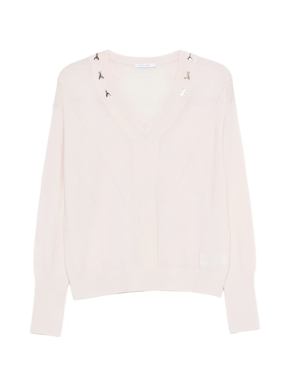 Топ с v-образным вырезом и аппликацией в виде мушки Patrizia Pepe, розовый
Топ с v-образным вырезом и аппликацией в виде мушки Patrizia Pepe, розовый