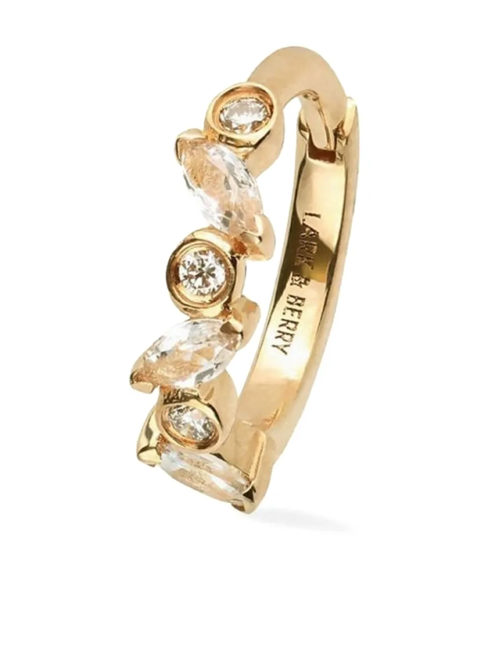 Серьга-кольцо Veto из желтого золота с бриллиантами и сапфирами Lark & Berry, золотой