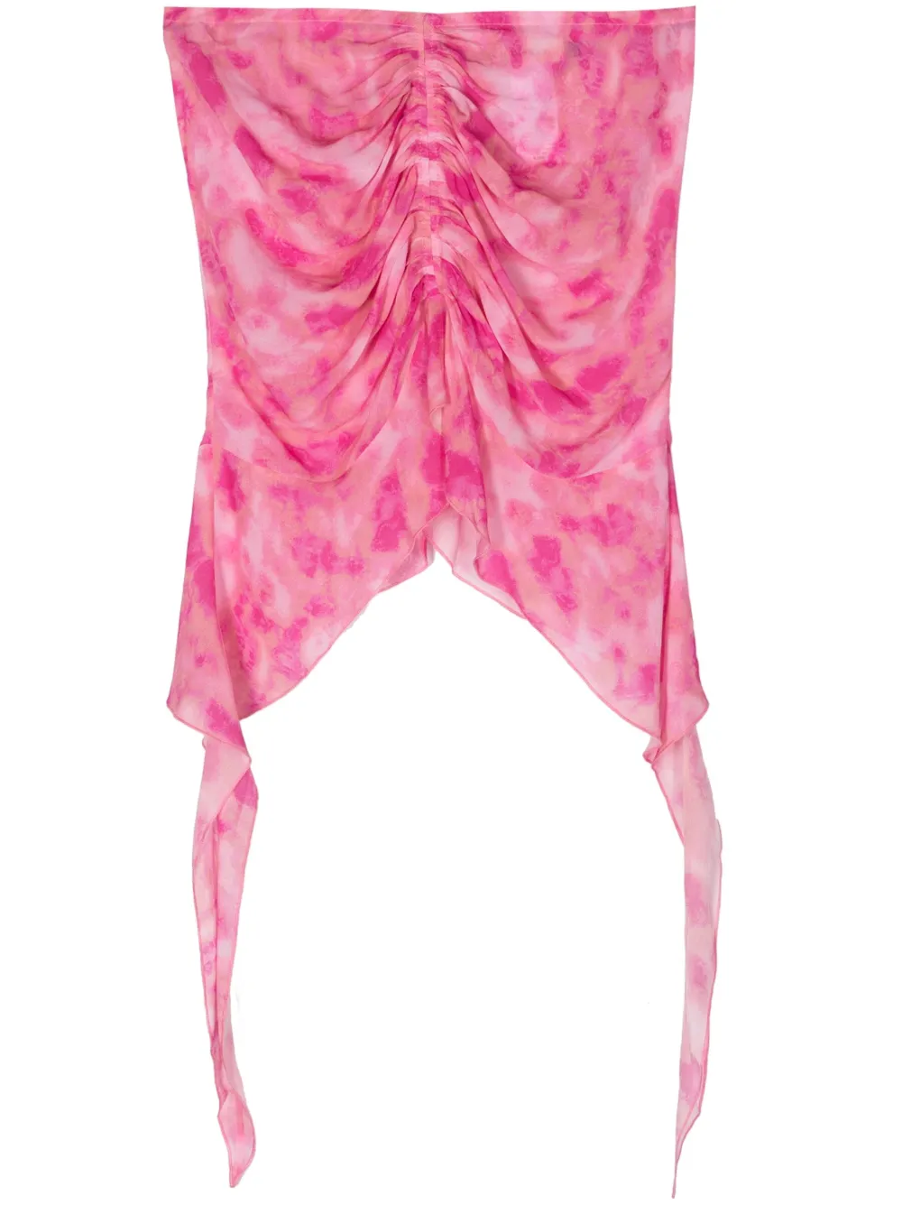 Шифоновая юбка мини с принтом тай-дай MISBHV, розовый 
Шифоновая юбка мини с принтом тай-дай MISBHV, розовый