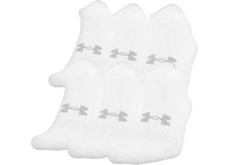 Мужские хлопковые носки-невидимки Under Armour для гольфа — 6 шт., белый 
Мужские хлопковые носки-невидимки Under Armour для гольфа — 6 шт., белый