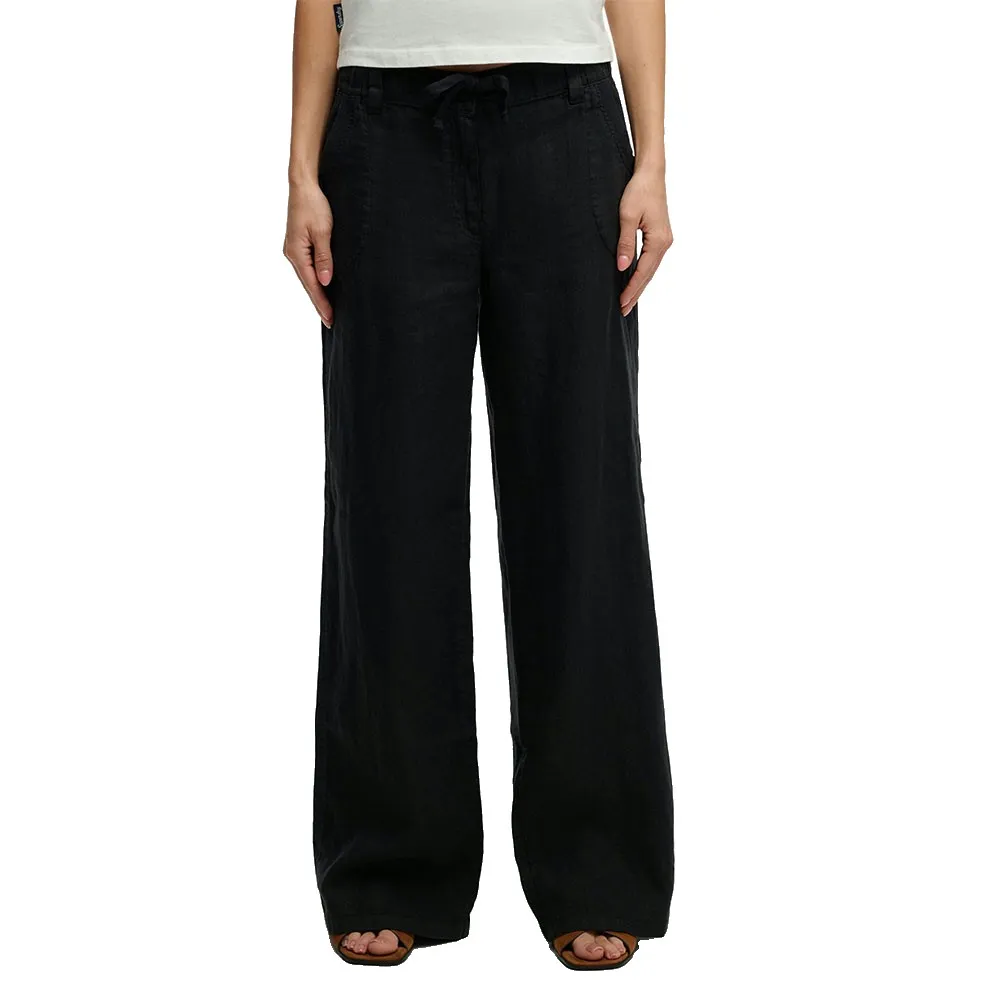 Льняные брюки Superdry с низкой посадкой, черный
Льняные брюки Superdry с низкой посадкой, черный