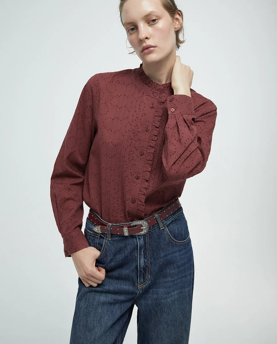 Блузка с воланами на груди Sfera, бордовый
Блузка с воланами на груди Sfera, бордовый