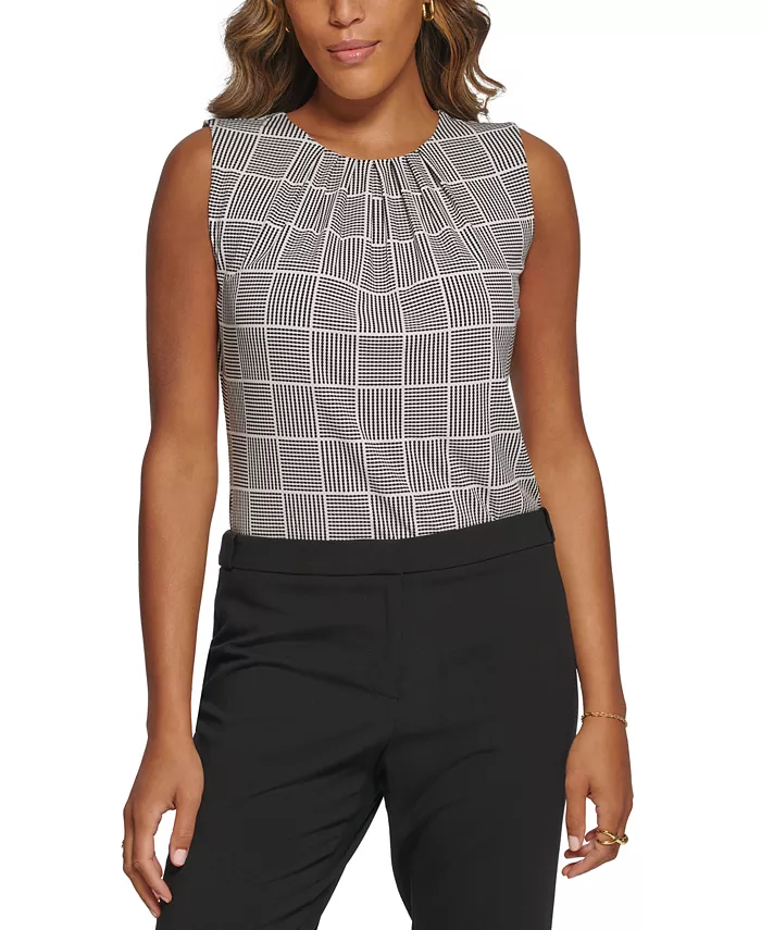 Блузка с принтом и плиссированной горловиной, размеры Regular и Petite Calvin Klein, серый
Блузка с принтом и плиссированной горловиной, размеры Regular и Petite Calvin Klein, серый