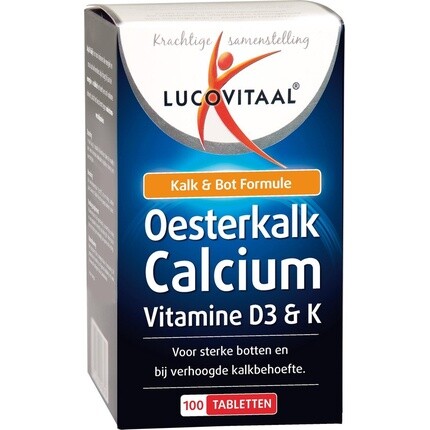 Lucovitaal Устрица, лайм, кальций, витамин D3 и К, Добавка - 100 таблеток
Lucovitaal Устрица, лайм, кальций, витамин D3 и К, Добавка - 100 таблеток