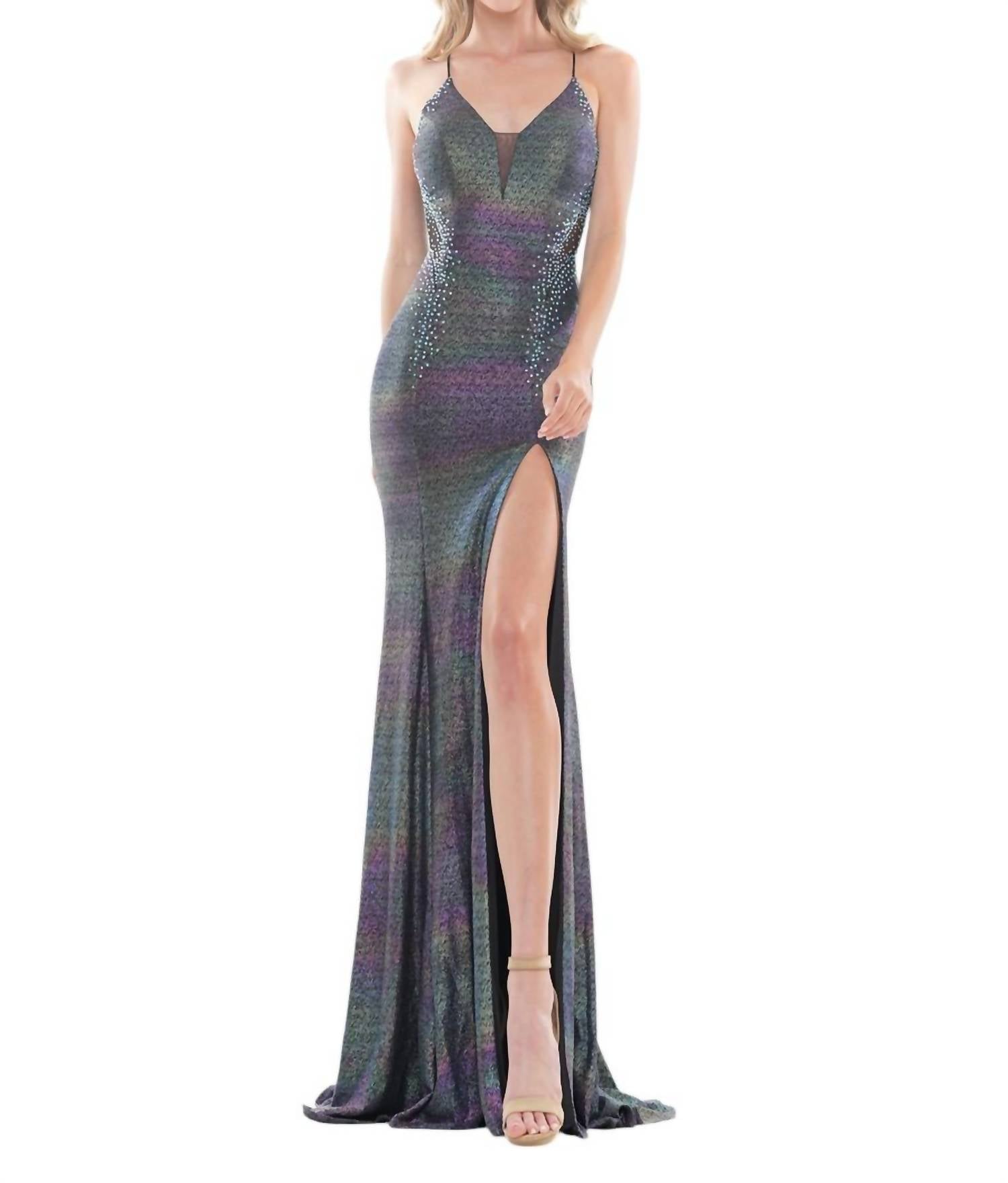 Длинное платье из металлического джерси бирюзового цвета COLORS DRESS
Длинное платье из металлического джерси бирюзового цвета COLORS DRESS