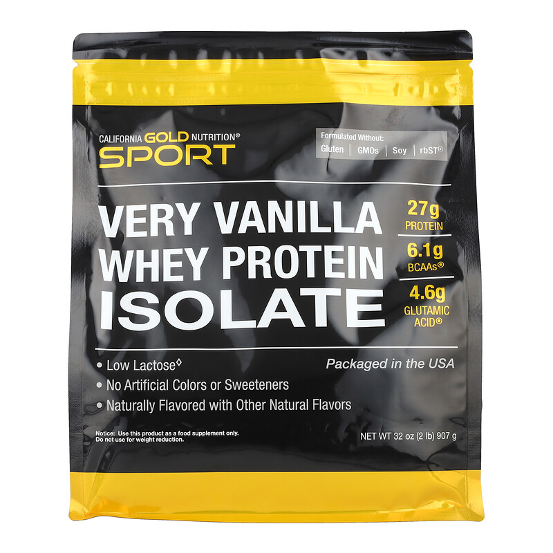 California Gold Nutrition, Sport, изолят сывороточного протеина, со вкусом ванили, 907 г (2 фунта)
California Gold Nutrition, Sport, изолят сывороточного протеина, со вкусом ванили, 907 г (2 фунта)