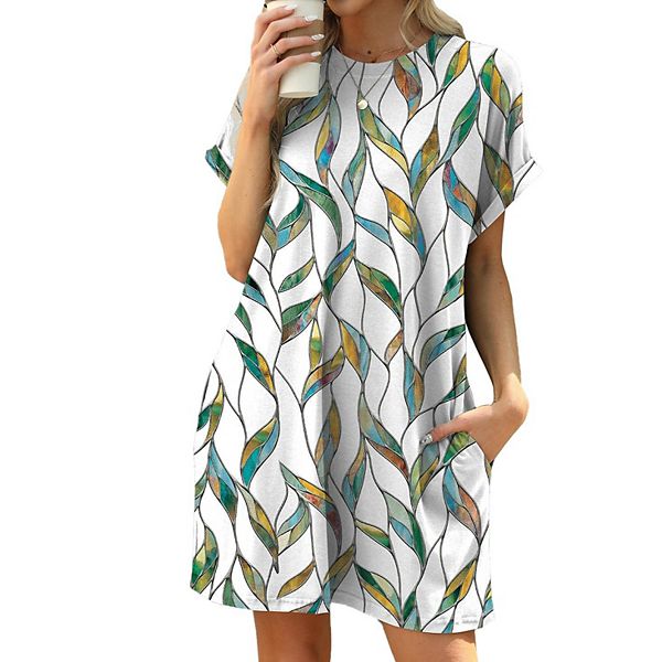 Женское летнее платье мини с цветочным принтом, короткий рукав, свободный крой, карман Clearflower, Wave Flower
Женское летнее платье мини с цветочным принтом, короткий рукав, свободный крой, карман Clearflower, Wave Flower