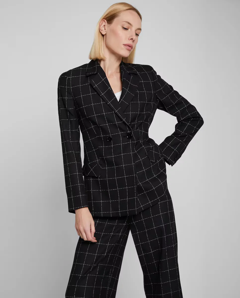 Клетчатый женский пиджак с застежкой сбоку Trucco, черный
Клетчатый женский пиджак с застежкой сбоку Trucco, черный