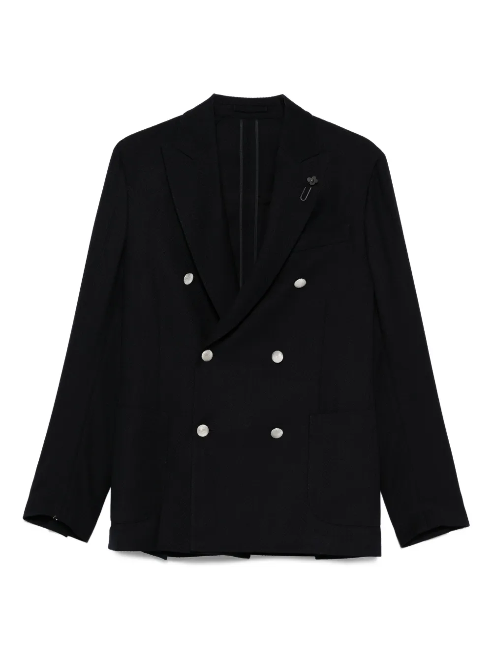 Двубортный пиджак на пуговицах Lardini, синий
Двубортный пиджак на пуговицах Lardini, синий