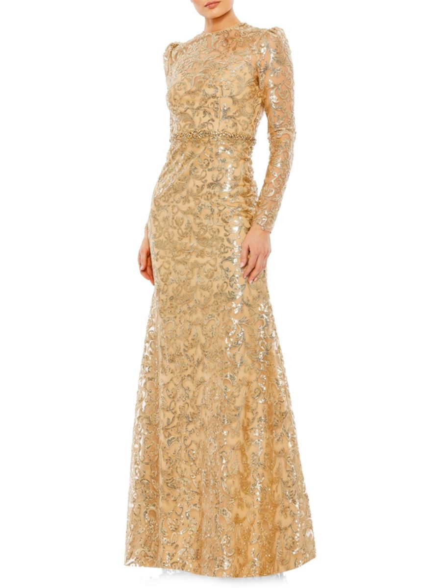Платье-колонна с высоким воротом и декором Mac Duggal, золотой
Платье-колонна с высоким воротом и декором Mac Duggal, золотой