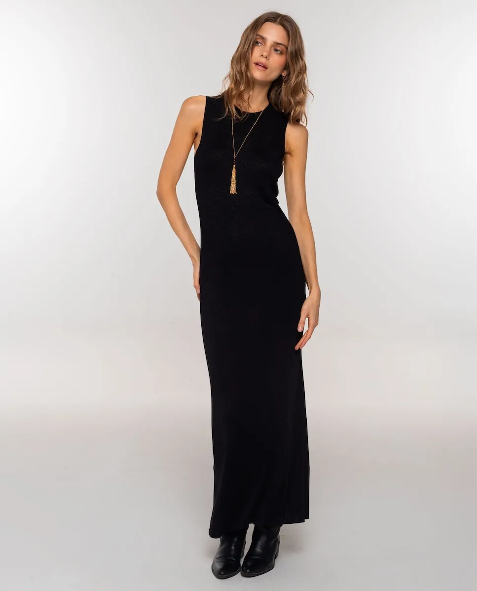 Длинное платье из блестящего трикотажа The-Are, черный 
Длинное платье из блестящего трикотажа The-Are, черный