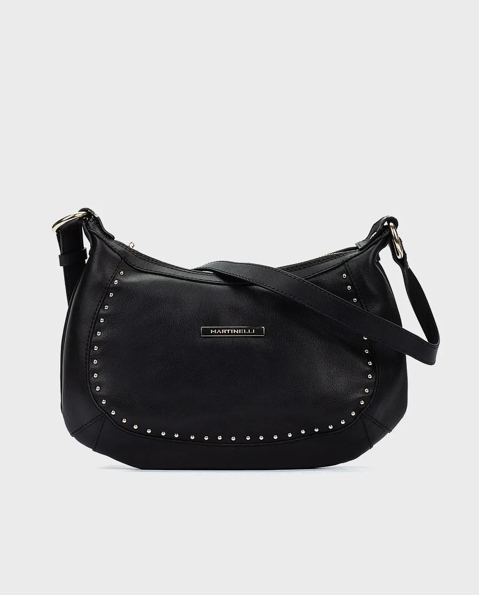 Женская кожаная сумка через плечо с застежкой-молнией Martinelli, черный 
Женская кожаная сумка через плечо с застежкой-молнией Martinelli, черный