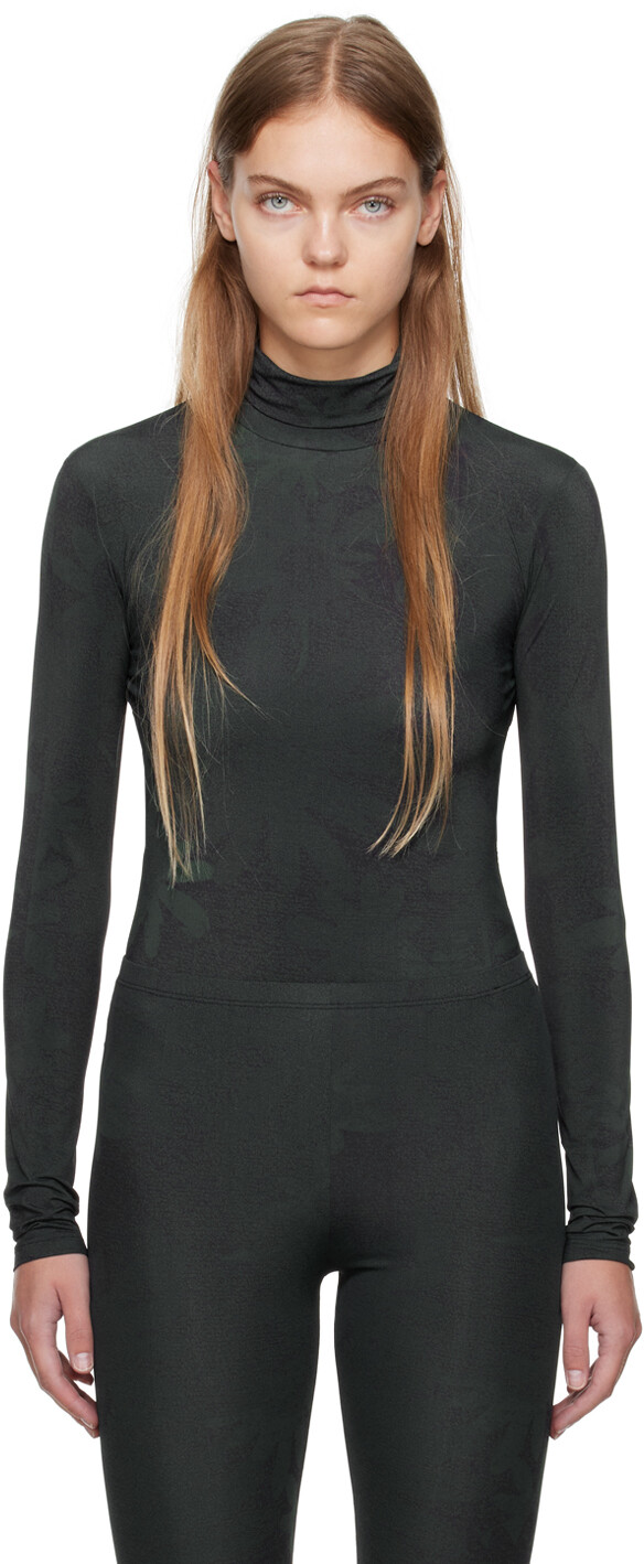 MM6 Maison Margiela Зелено-черное боди с принтом
MM6 Maison Margiela Зелено-черное боди с принтом