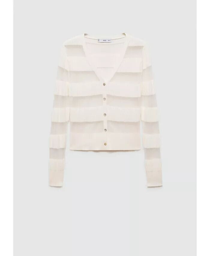 Женский прозрачный фактурный кардиган-свитер MANGO, белый
Женский прозрачный фактурный кардиган-свитер MANGO, белый