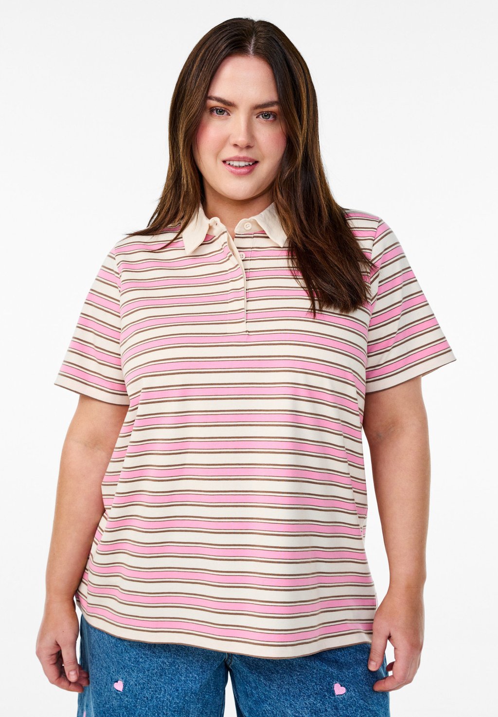 Рубашка поло MIT STREIFEN UND KURZEN ÄRMELN Zizzi, розовый
Рубашка поло MIT STREIFEN UND KURZEN ÄRMELN Zizzi, розовый