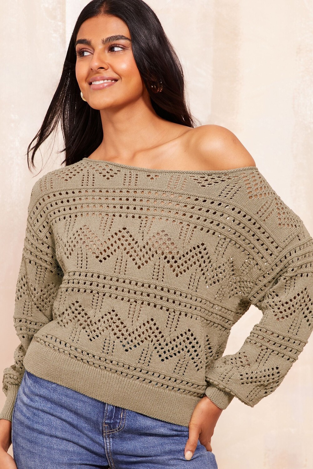 Джемпер с открытыми плечами Friends Like These, зеленый
Джемпер с открытыми плечами Friends Like These, зеленый