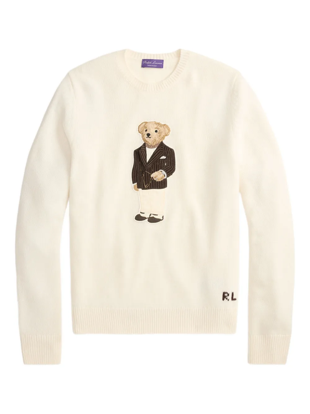 Свитер с круглым вырезом и фирменным мотивом мишки Ralph Lauren Purple Label, нейтральный
Свитер с круглым вырезом и фирменным мотивом мишки Ralph Lauren Purple Label, нейтральный