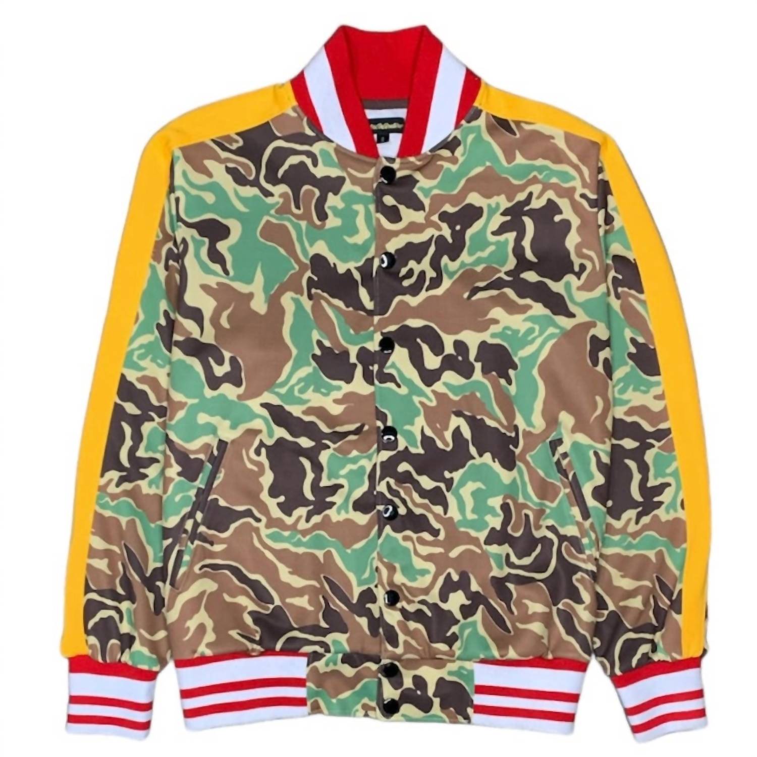 Мужская вязаная куртка Varsity в камуфляжную полоску Karter Collection, Camo Striped
Мужская вязаная куртка Varsity в камуфляжную полоску Karter Collection, Camo Striped