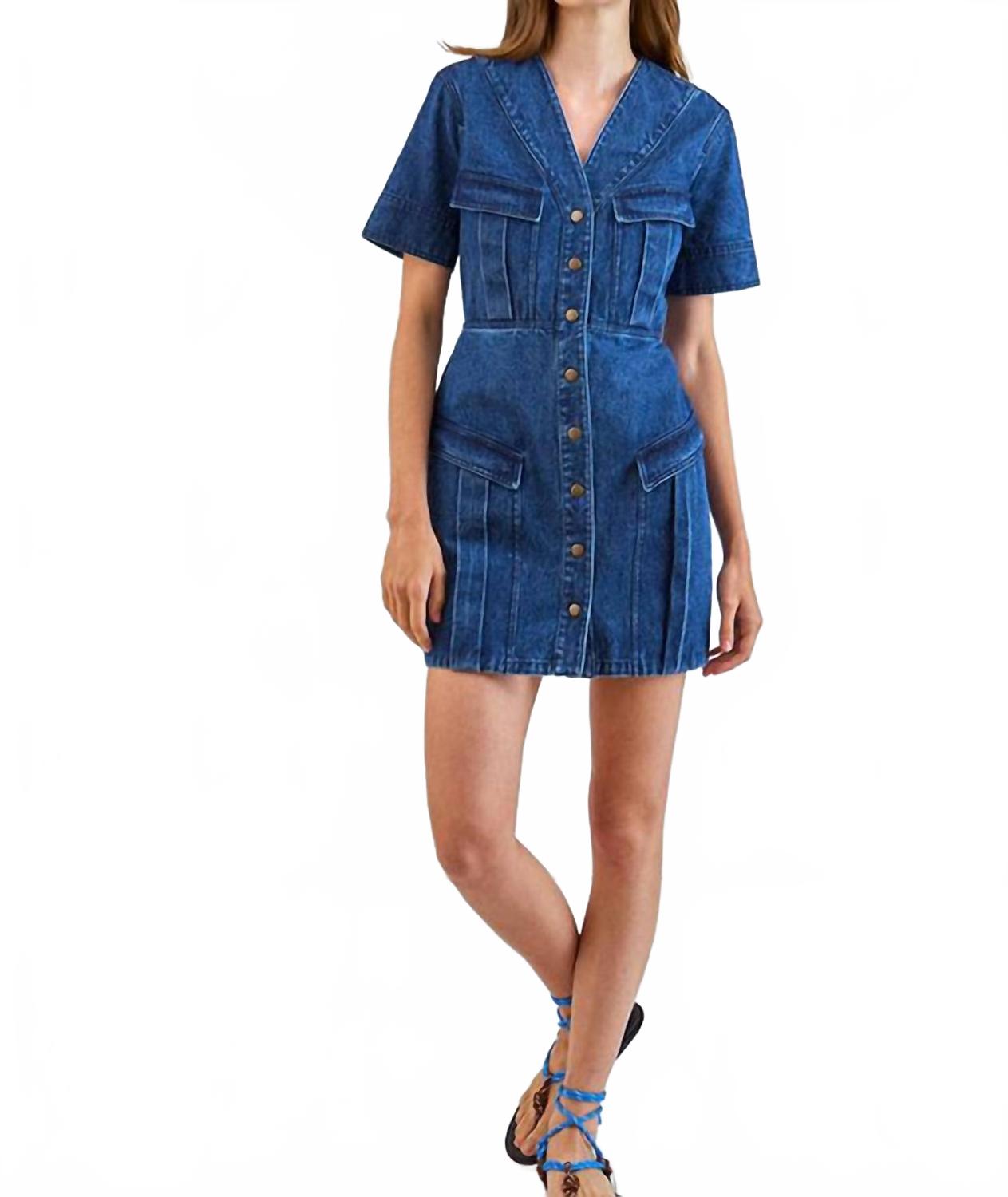 Мини-платье Gwen в дениме цвета хаки HUNTER BELL 
Мини-платье Gwen в дениме цвета хаки HUNTER BELL