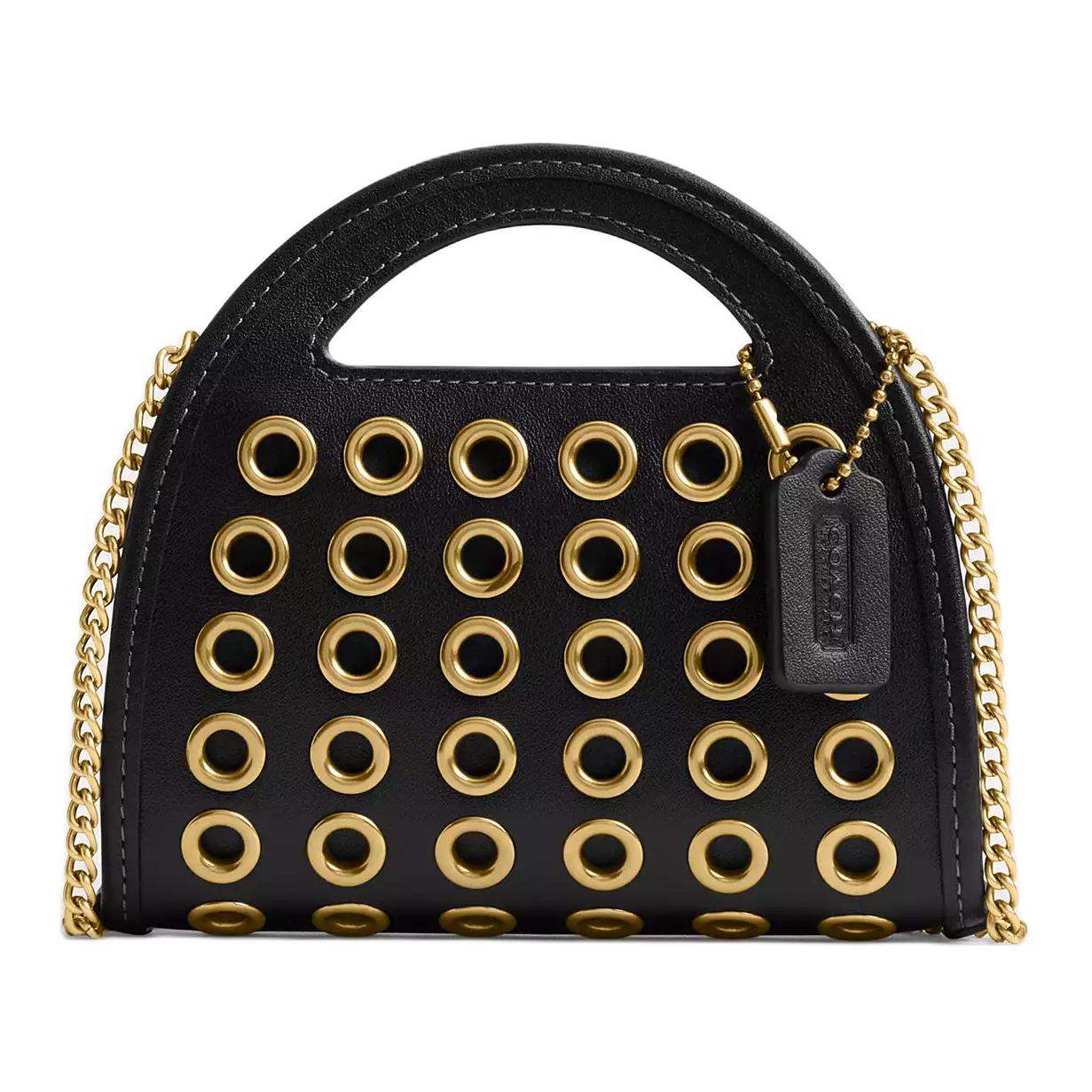 COACH Миниатюрная кожаная женская сумка черного цвета
COACH Миниатюрная кожаная женская сумка черного цвета