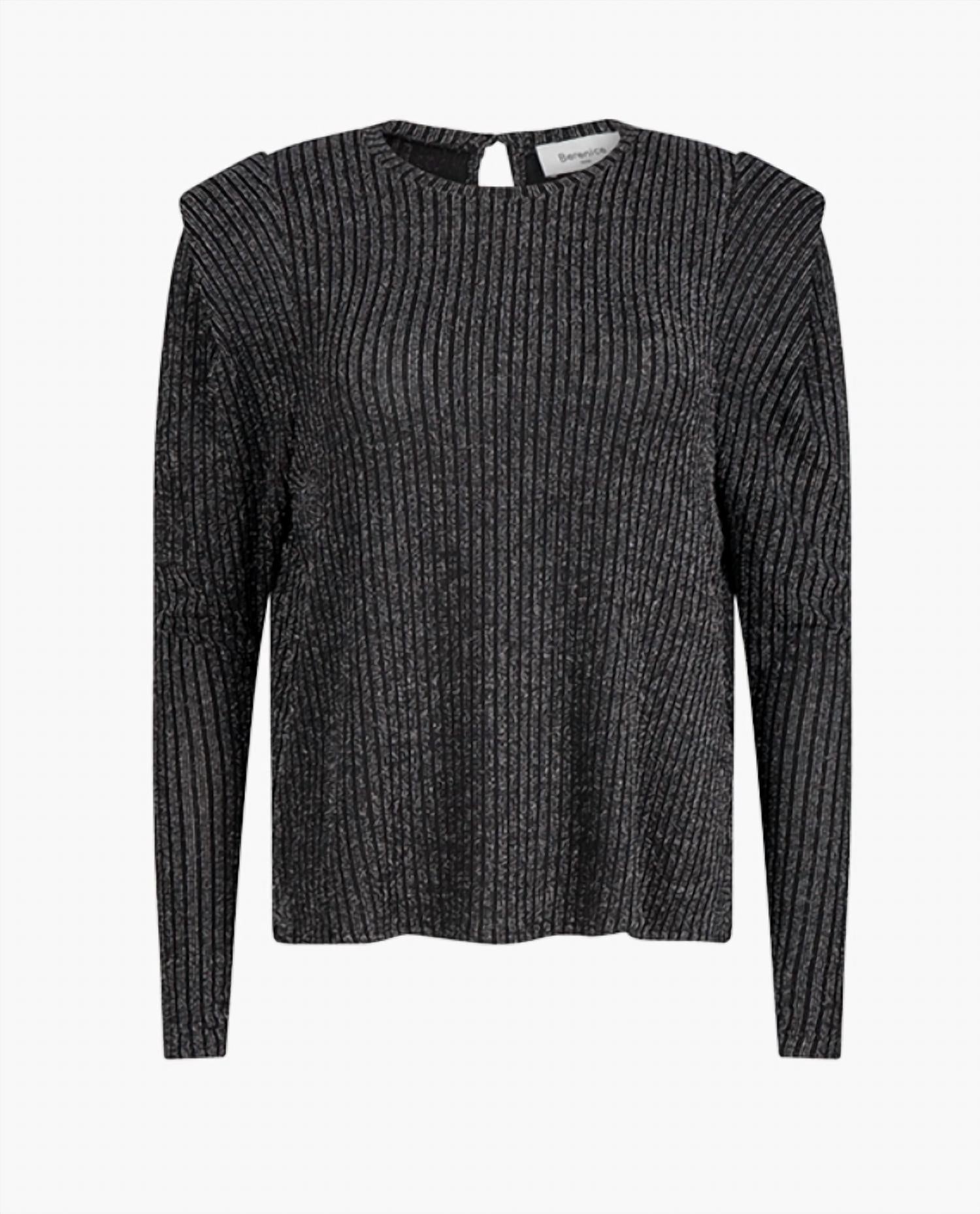 Женский топ с длинными рукавами из люрекса с деталями на плечах в черном цвете Berenice
Женский топ с длинными рукавами из люрекса с деталями на плечах в черном цвете Berenice