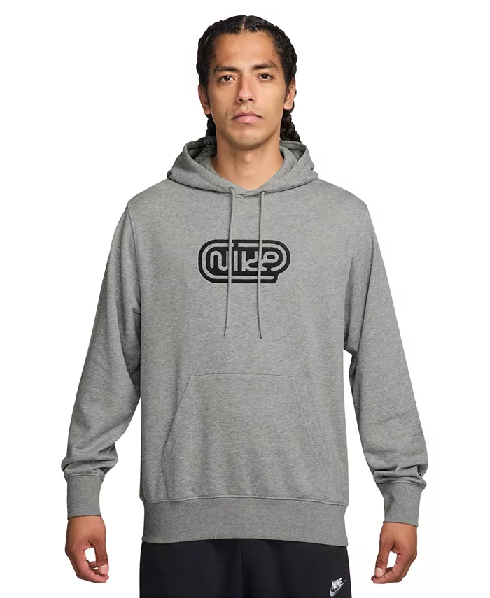 Клубный мужской худи с логотипом из французского футера Nike, серый
Клубный мужской худи с логотипом из французского футера Nike, серый