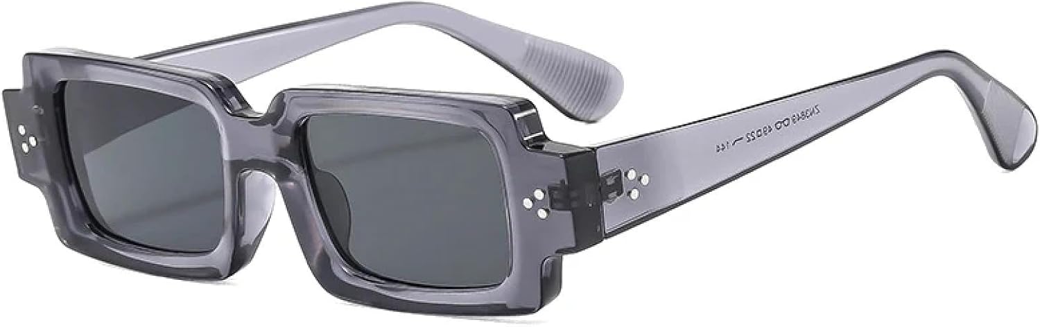 Ретро-солнцезащитные очки маленького прямоугольного размера для женщин с заклепками, защита от УФ-излучения UV400, модные очки для мужчин с прозрачными линзами в оправе HHZZYVY, Grey Grey
Ретро-солнцезащитные очки маленького прямоугольного размера для женщин с заклепками, защита от УФ-излучения UV400, модные очки для мужчин с прозрачными линзами в оправе HHZZYVY, Grey Grey