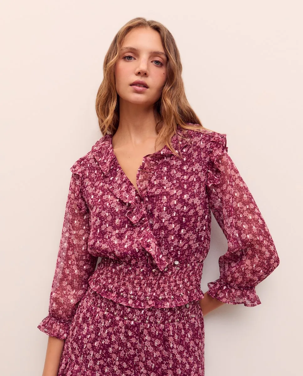 Шифоновая блузка с принтом Green Coast, сливовый
Шифоновая блузка с принтом Green Coast, сливовый