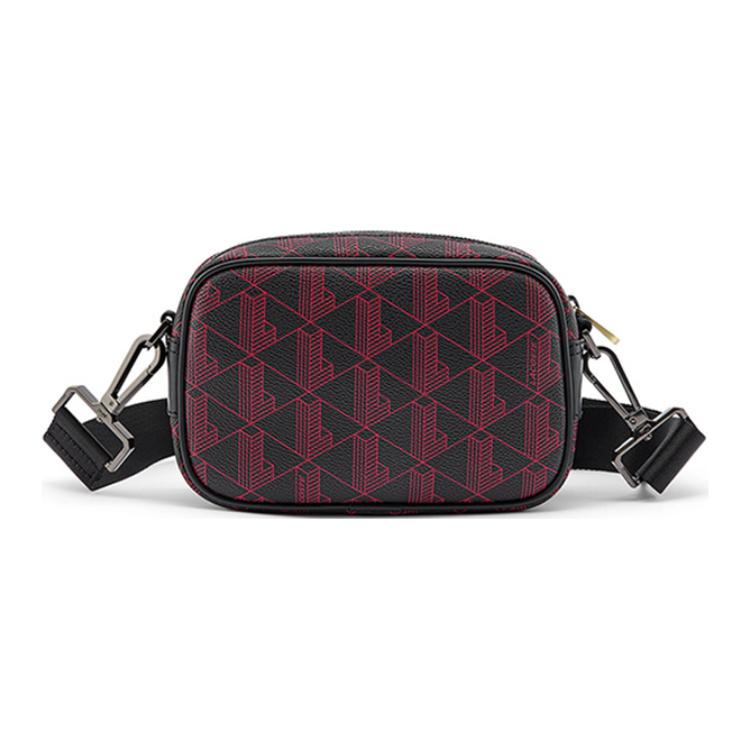 LACOSTE Плечевая сумка из ПВХ через плечо мужская черная и сигнально-красная, Black & Traffic Red 
LACOSTE Плечевая сумка из ПВХ через плечо мужская черная и сигнально-красная, Black & Traffic Red