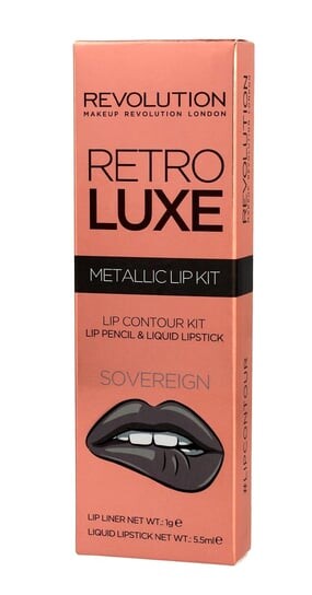 Набор для губ Retro Luxe Metallic, карандаш для губ + блеск для губ Sovereign, 1 г + 5,5 мл Makeup Revolution
Набор для губ Retro Luxe Metallic, карандаш для губ + блеск для губ Sovereign, 1 г + 5,5 мл Makeup Revolution