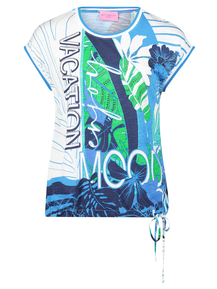 Футболка с принтом и завязкой в сине-белом цвете Betty Barclay
Футболка с принтом и завязкой в сине-белом цвете Betty Barclay