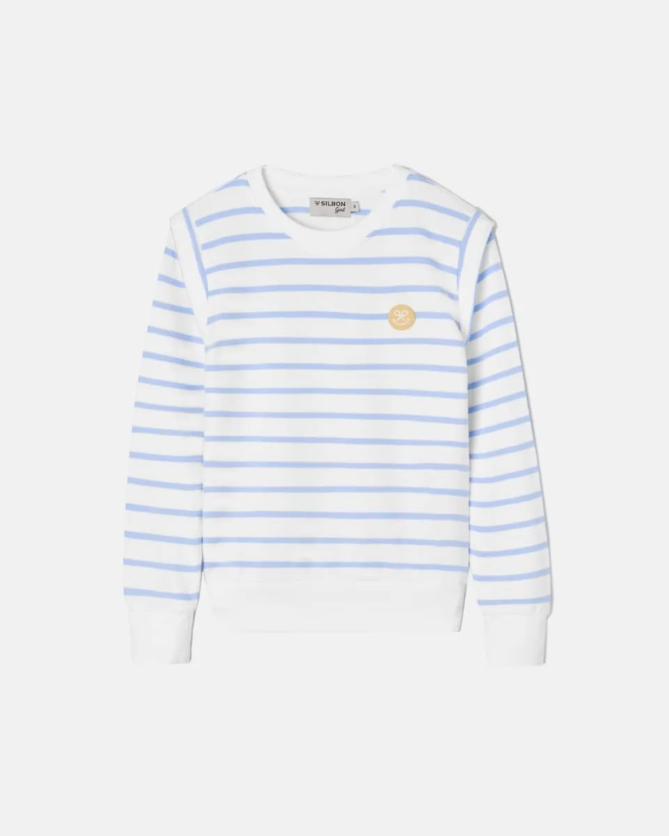 Детская толстовка с полосатыми плечами Silbon, голубой
Детская толстовка с полосатыми плечами Silbon, голубой