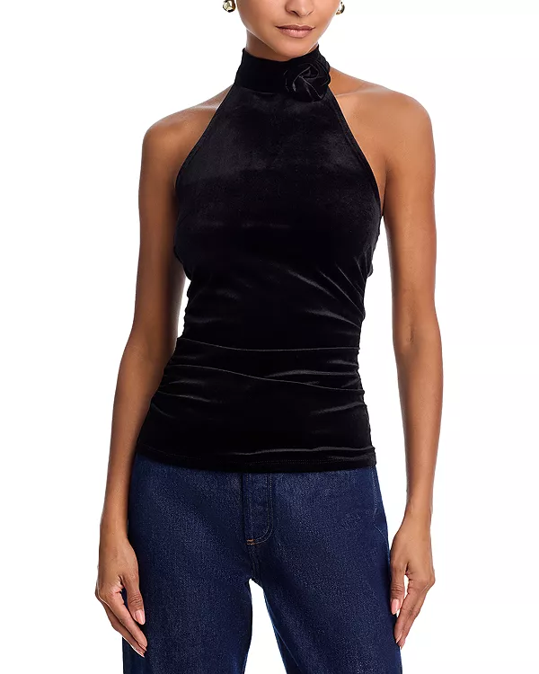 Бархатный топ-халтер Rosette - эксклюзив Aqua, черный
Бархатный топ-халтер Rosette - эксклюзив Aqua, черный