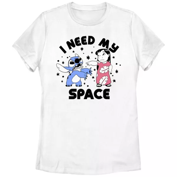 Футболка с принтом «Мне нужна моя космическая» от Лило и Стича Disney, белый 
Футболка с принтом «Мне нужна моя космическая» от Лило и Стича Disney, белый