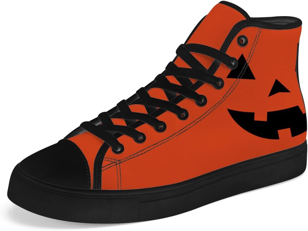 Мужские и женские высокие кеды из холста с тыквенным рисунком, высокие кроссовки на шнуровке, повседневная обувь Chebing, оранжевый
Мужские и женские высокие кеды из холста с тыквенным рисунком, высокие кроссовки на шнуровке, повседневная обувь Chebing, оранжевый