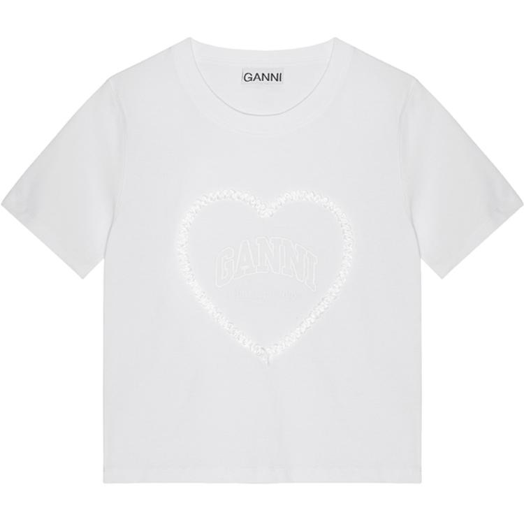 Футболка с вышитым логотипом GANNI, белый
Футболка с вышитым логотипом GANNI, белый