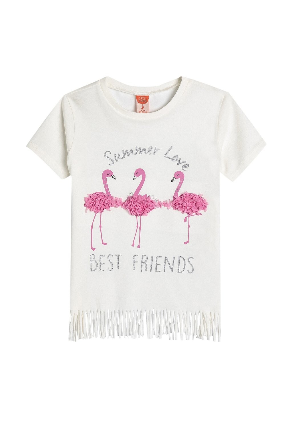 Футболка с принтом TASSELED SHORT SLEEVE FLAMINGO PRINTED APPLIQUE DETAIL Koton, бежевый 
Футболка с принтом TASSELED SHORT SLEEVE FLAMINGO PRINTED APPLIQUE DETAIL Koton, бежевый