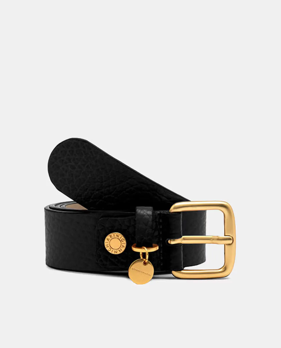 Женский ремень Gianni Chiarini из черной пузырчатой кожи. Шарм и заклепка с логотипом, чёрный
Женский ремень Gianni Chiarini из черной пузырчатой кожи. Шарм и заклепка с логотипом, чёрный